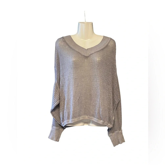 Free People We The Free Southside Oversized Thermal Knit Top - Picture 2 of 8